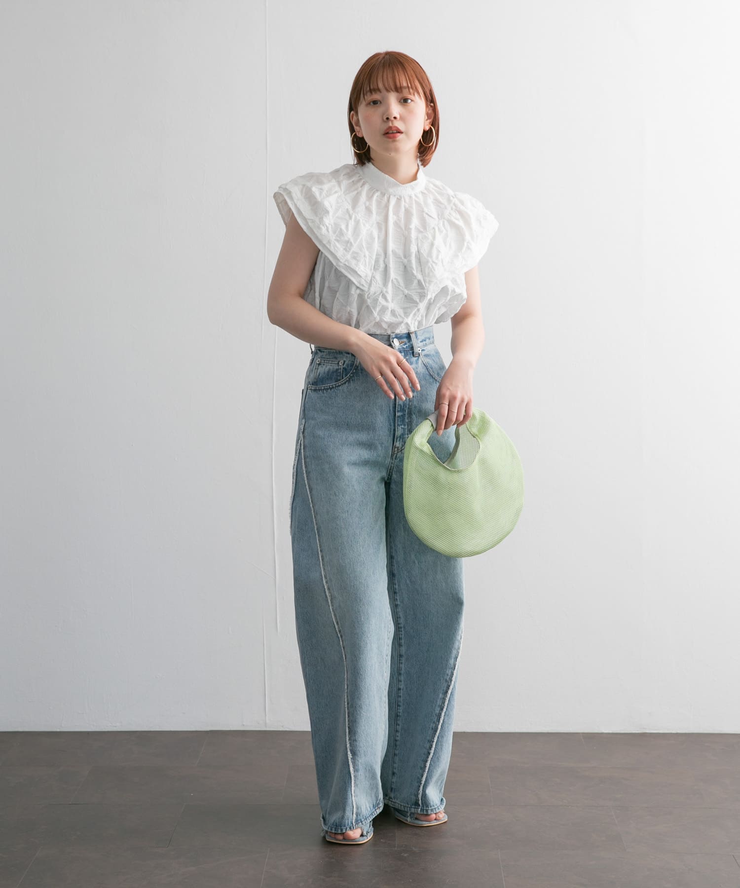 CONTROL FREAK　メッシュラウンドバッグ LIME one