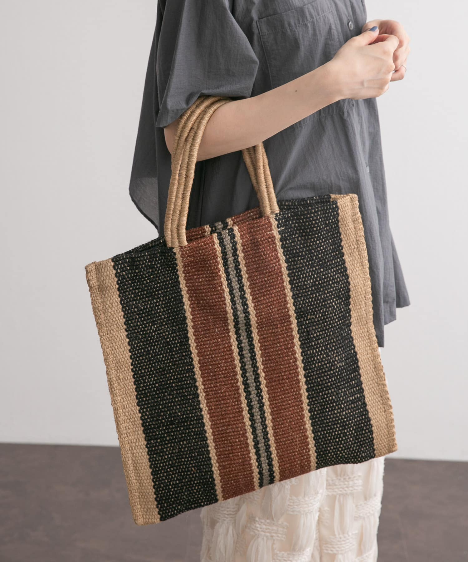 MAISON BENGAL　NEW JUTE PORESH BAG BROWN FREE