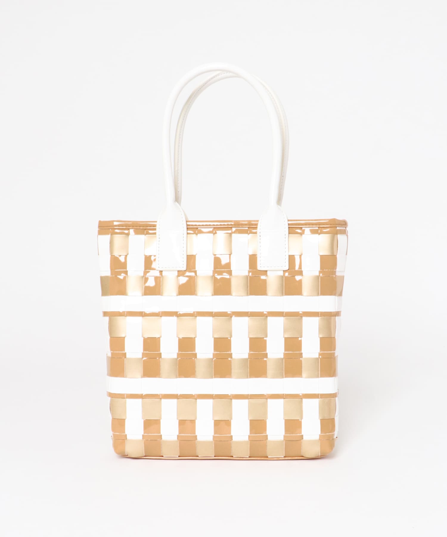 Casselini　ニッティングエナメルトート BEIGE one