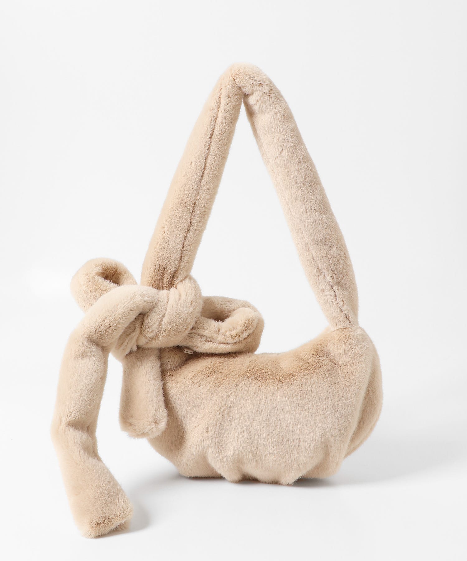 Casselini　フェイクファーリボンバッグ L.BEIGE one