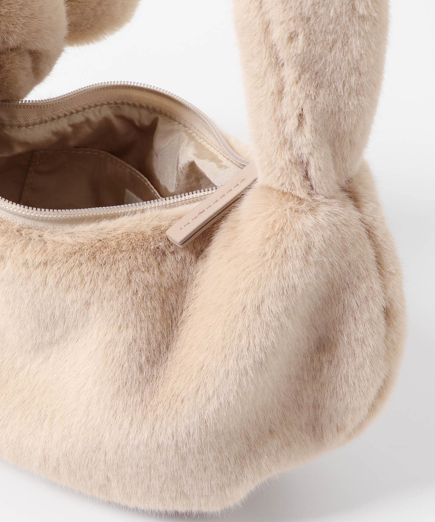 Casselini　フェイクファーリボンバッグ L.BEIGE one