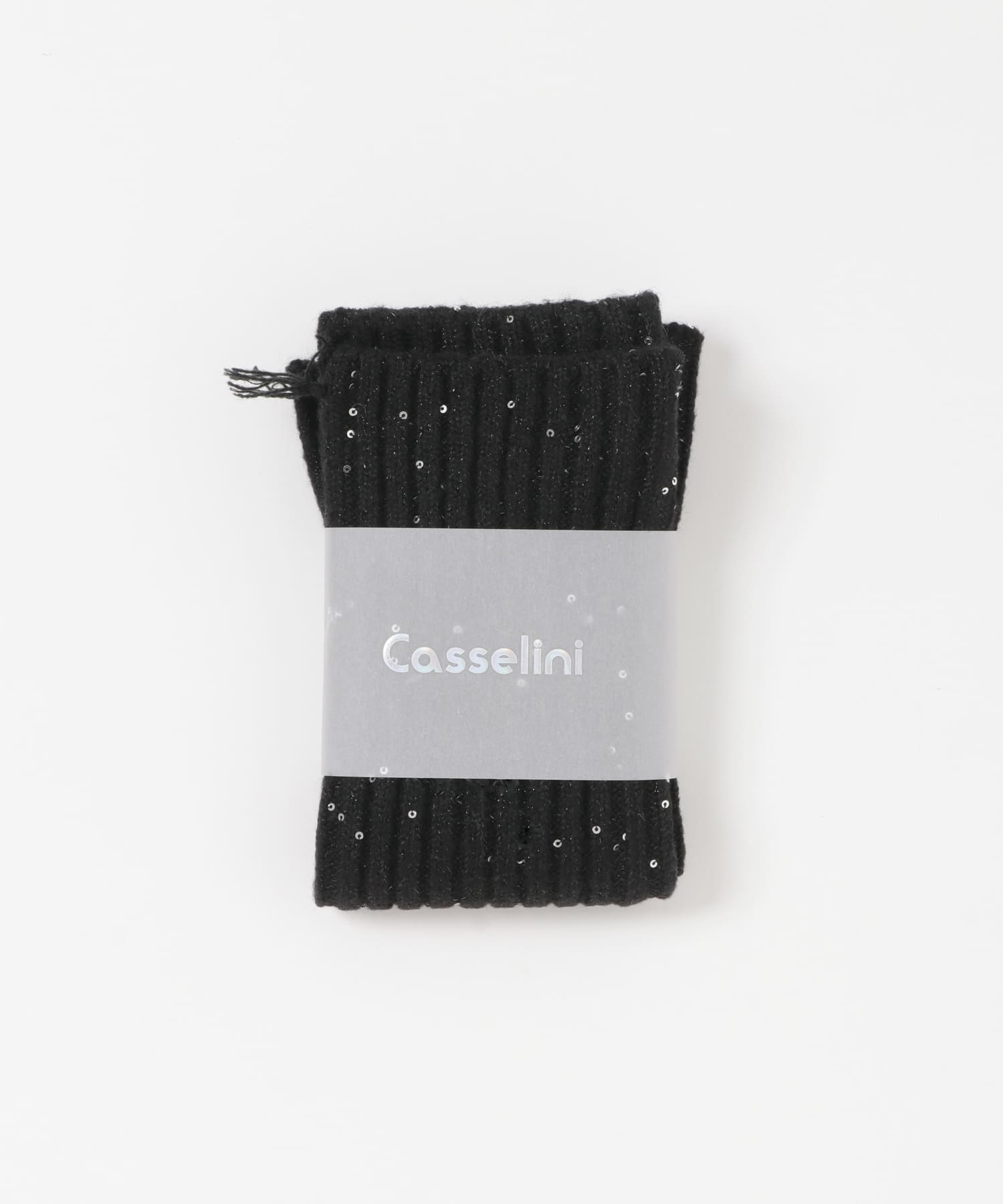 Casselini　キラキラニットアームウォーマー BLACK one