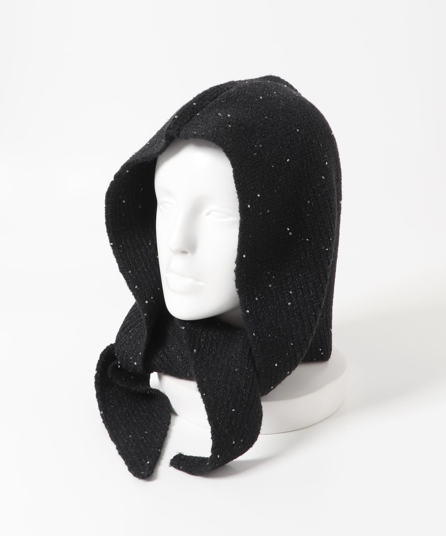 Casselini　キラキラニットバラクラバ BLACK one