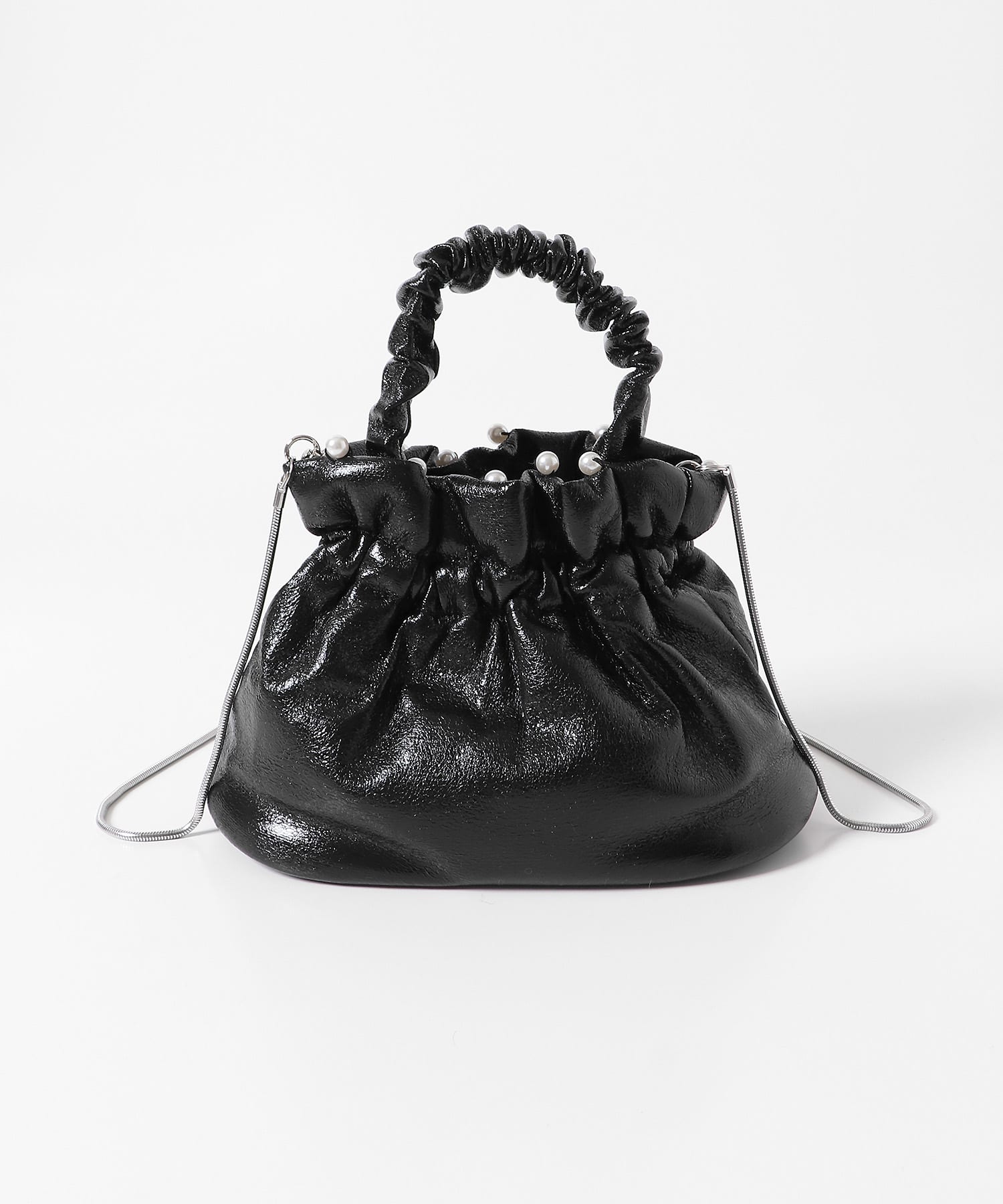 Casselini　パールトリムショルダー BLACK one