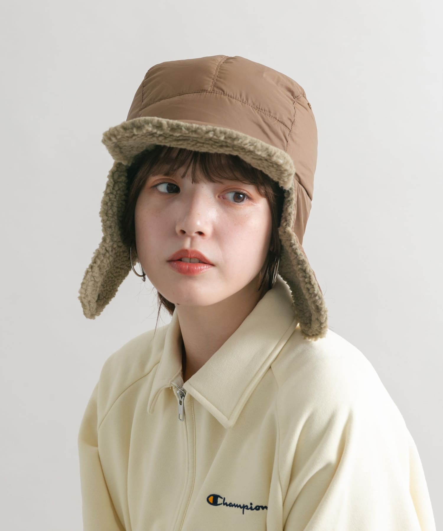 TAION　DOWN×BOA WARM CAP L.BRN×BEG one