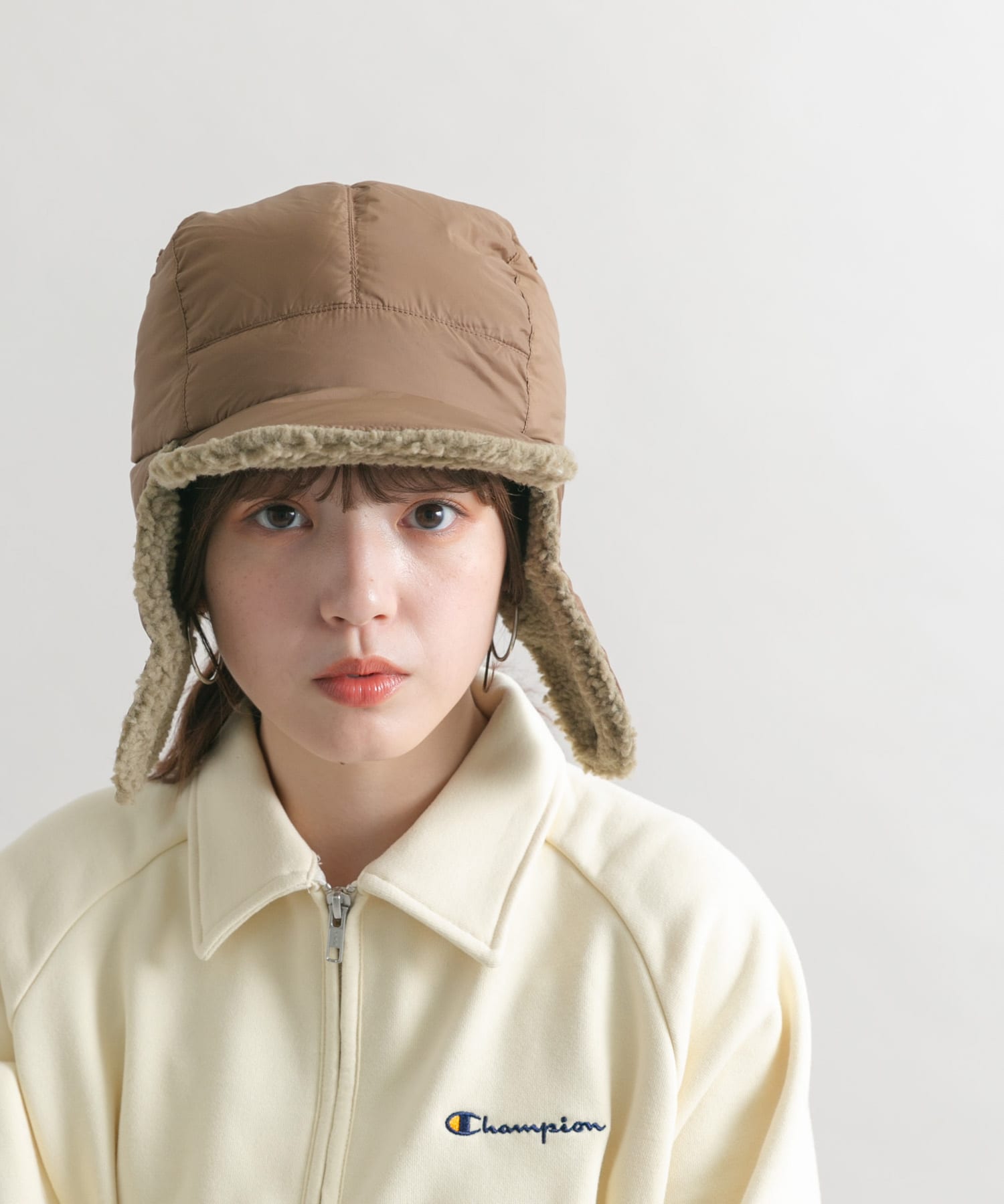 TAION　DOWN×BOA WARM CAP L.BRN×BEG one