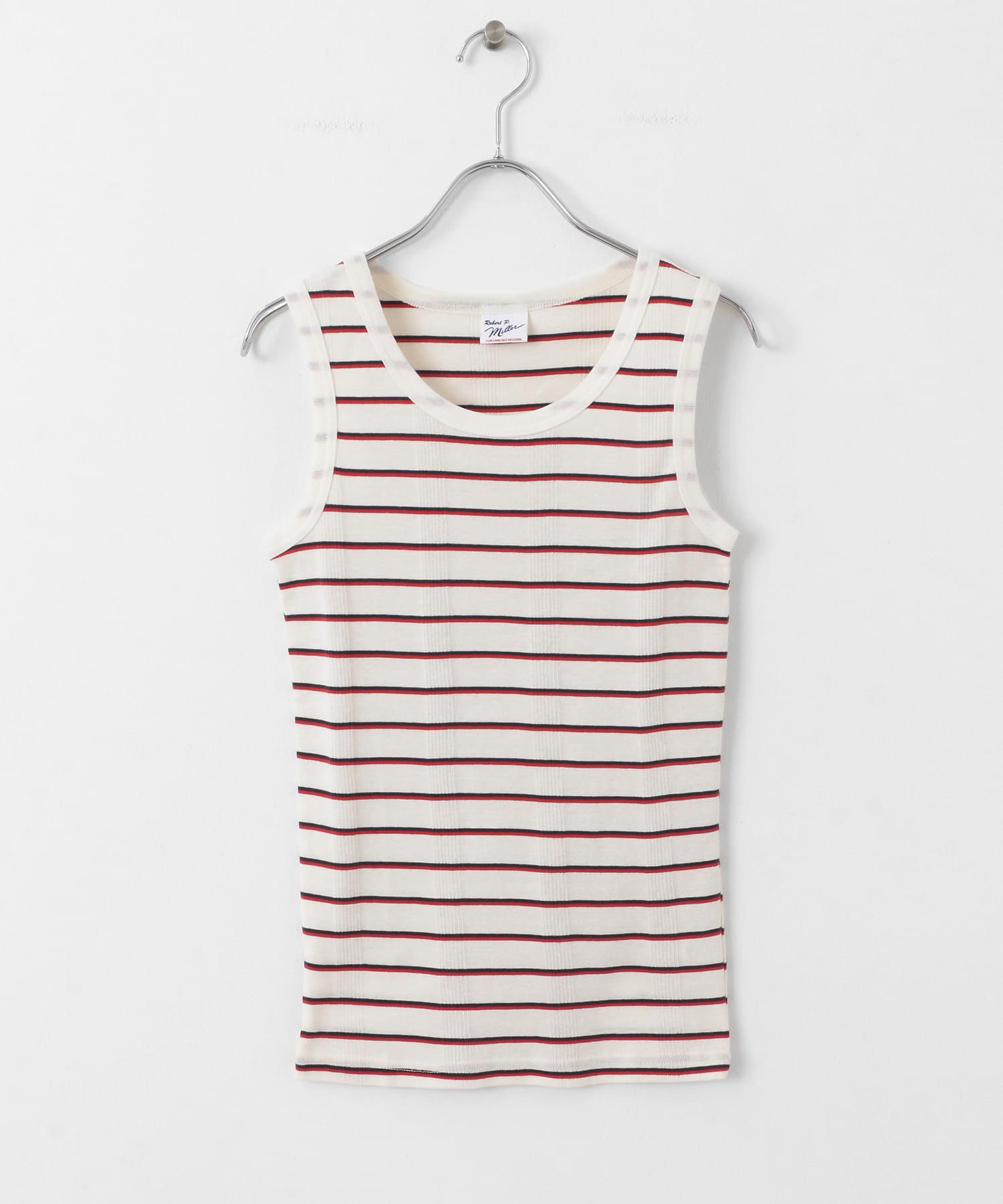 Miller　Panel ribbed tank top WHT×NR FREE