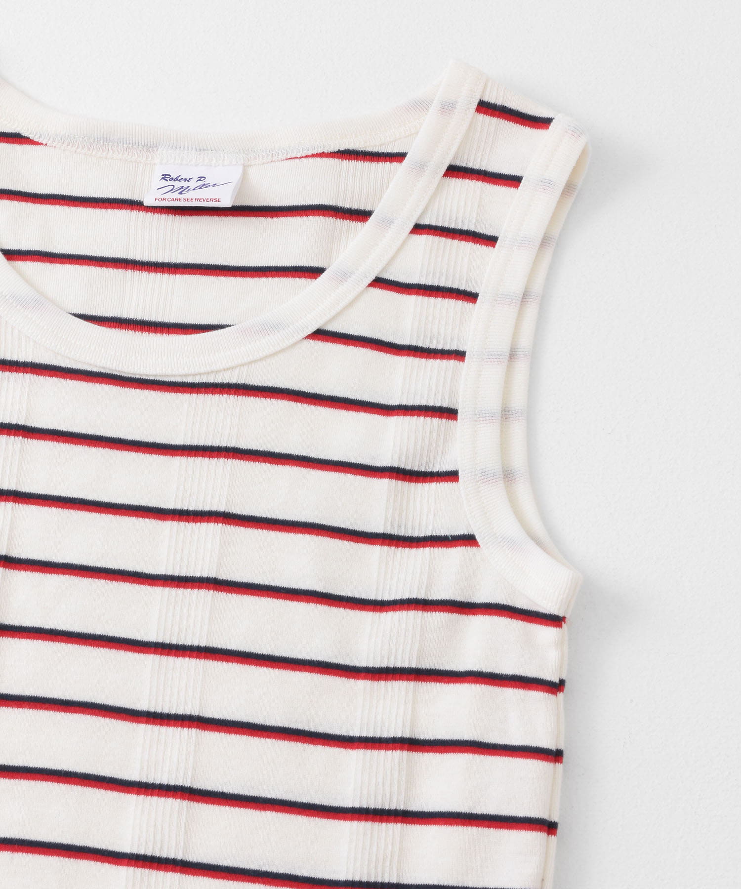 Miller　Panel ribbed tank top WHT×NR FREE