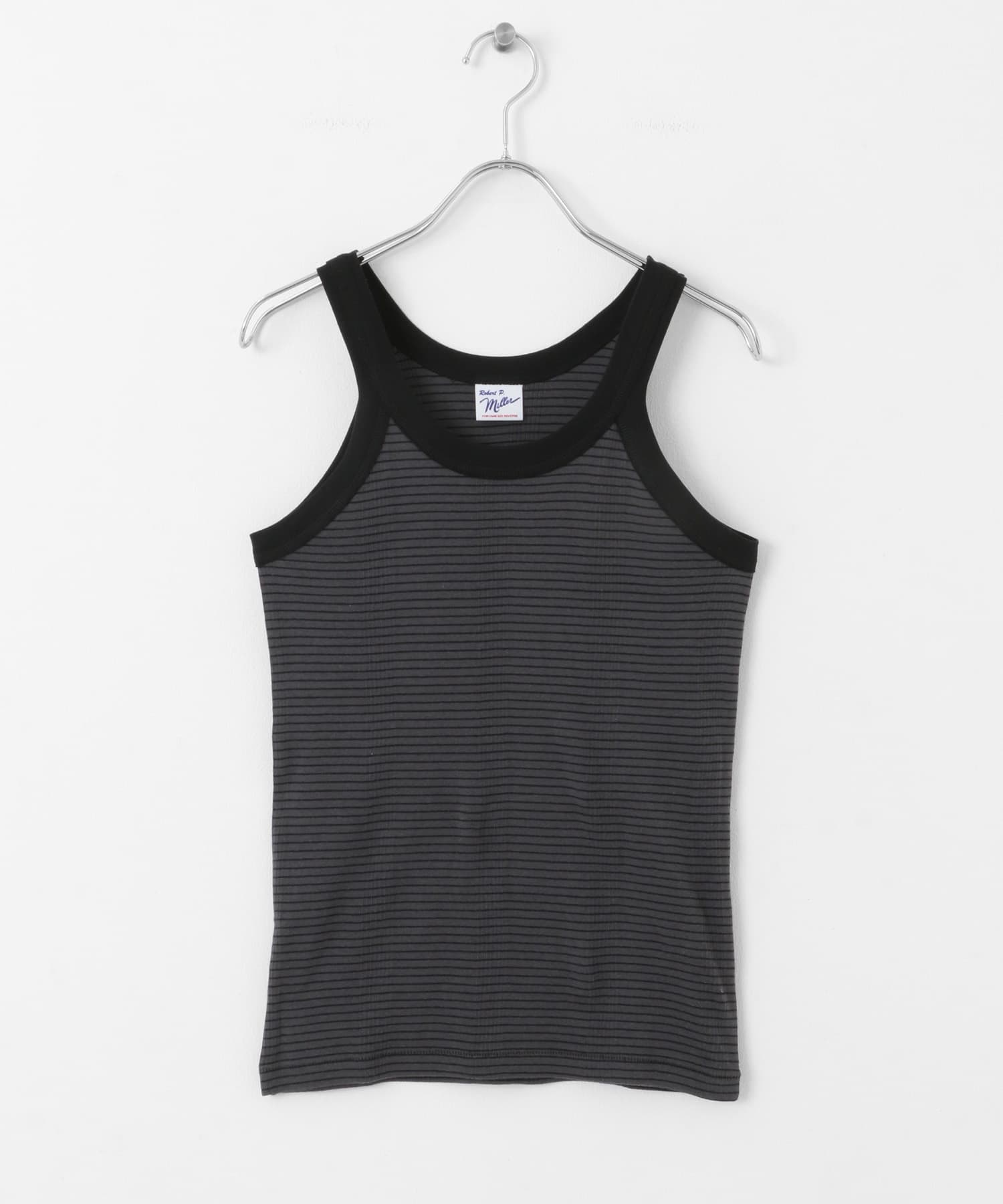 Miller　PanelribbedAthletic tank CGY×BK FREE