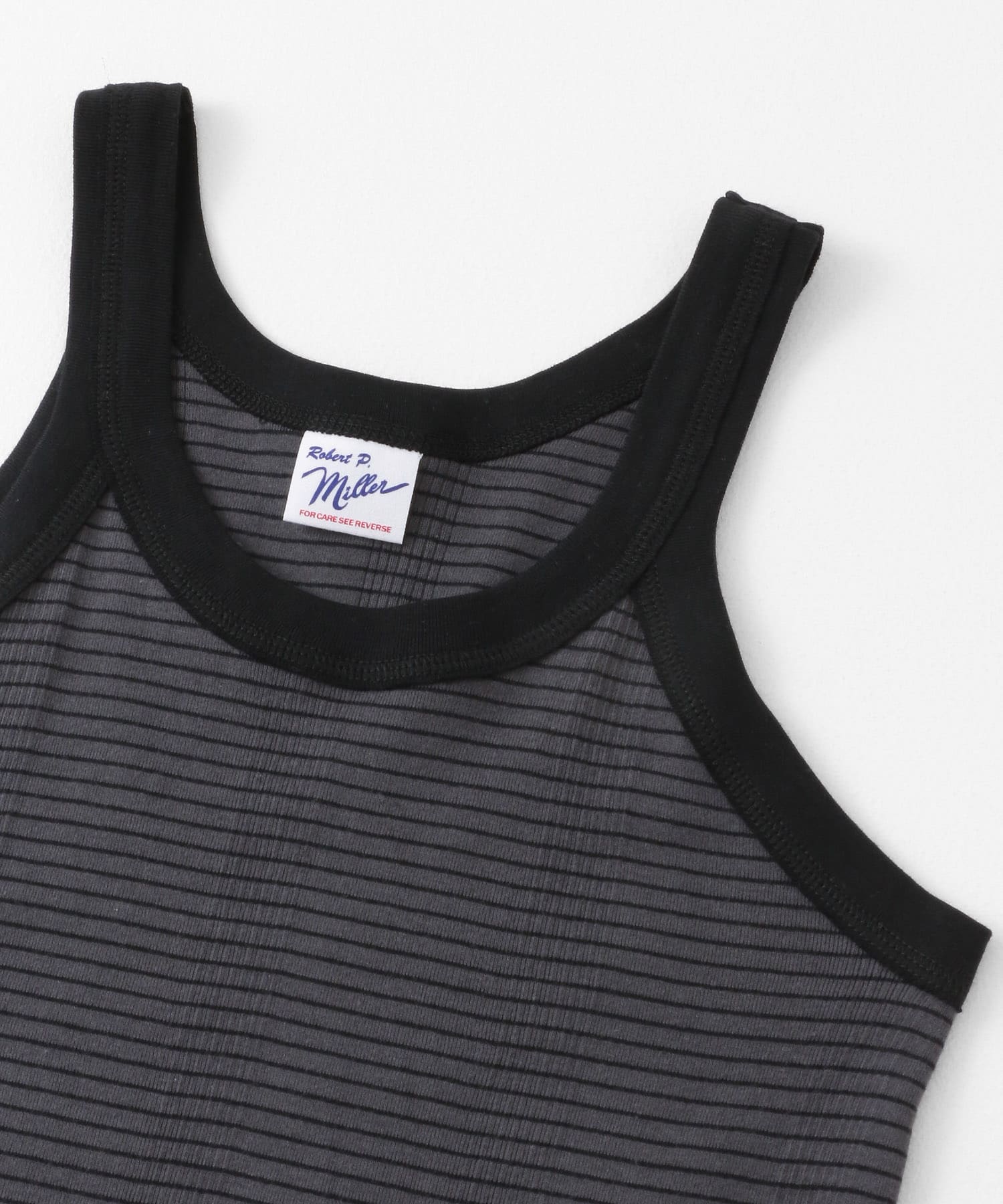 Miller　PanelribbedAthletic tank CGY×BK FREE