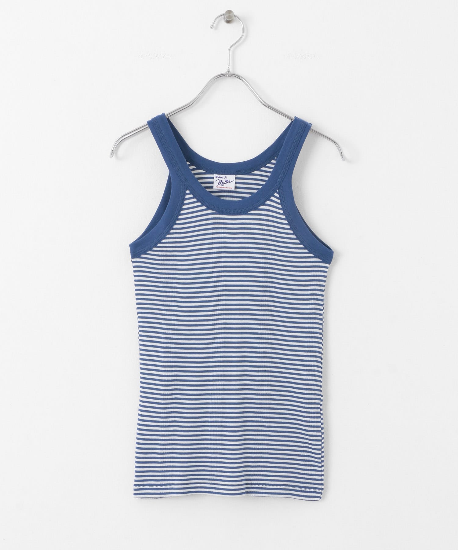 Miller　PanelribbedAthletic tank WHT×BU FREE