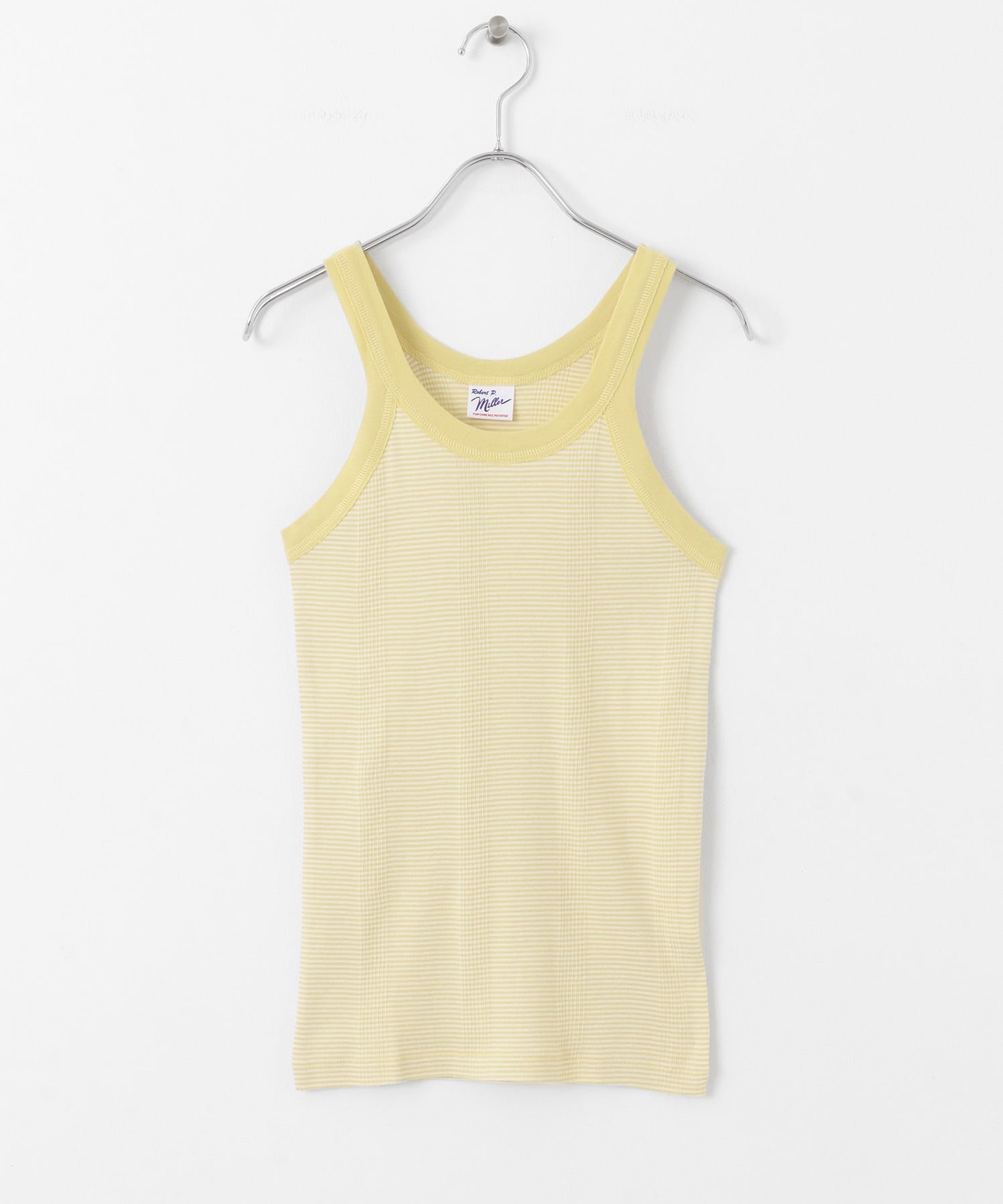 Miller　PanelribbedAthletic tank YEL×WH FREE