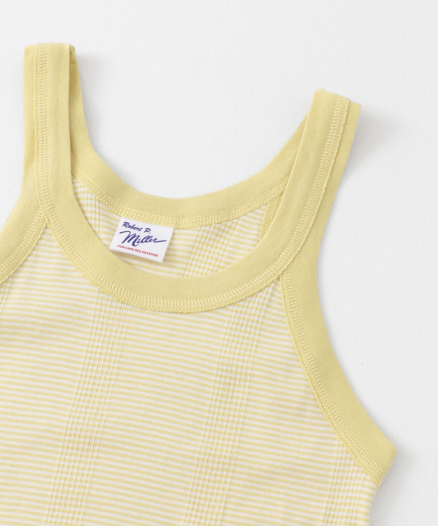 Miller　PanelribbedAthletic tank YEL×WH FREE