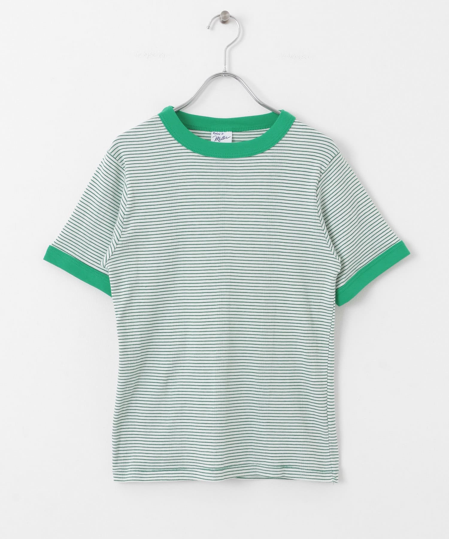 Miller　Panel ribbed T-shirt WHT×GN FREE
