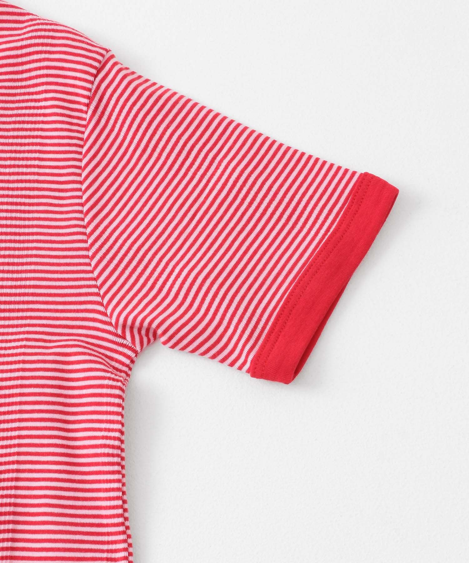 Miller　Panel ribbed T-shirt PNK×RD FREE