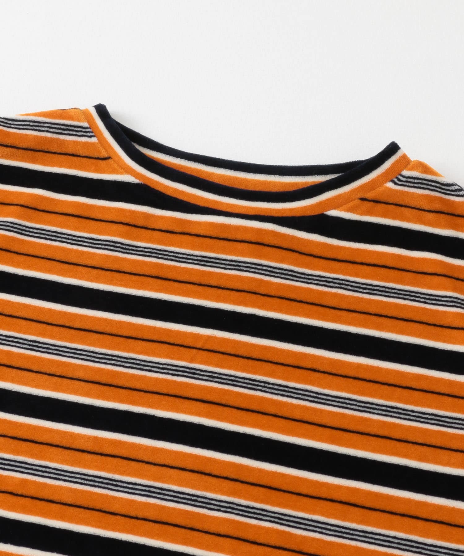 Champion　SHORT SLEEVE BORDER TEE NAVY×ORG M