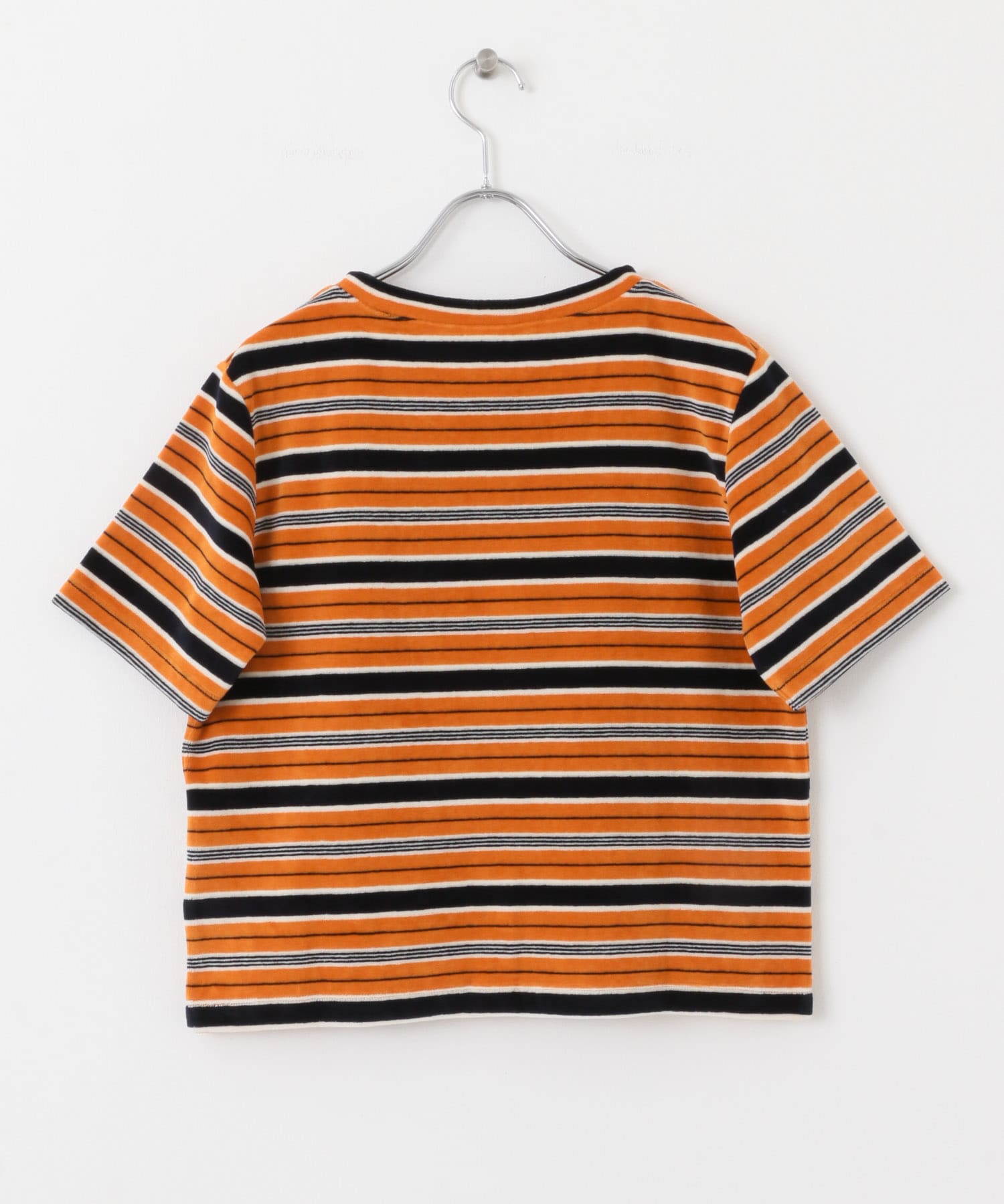 Champion　SHORT SLEEVE BORDER TEE NAVY×ORG M