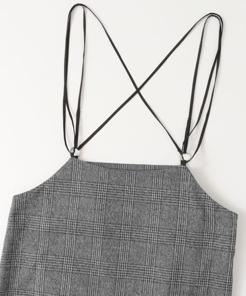 バッククロスハイウエストスカート GRAY CHECK one