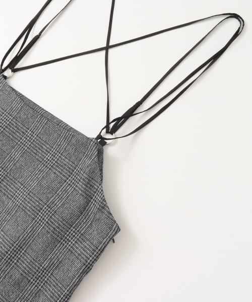 バッククロスハイウエストスカート GRAY CHECK one