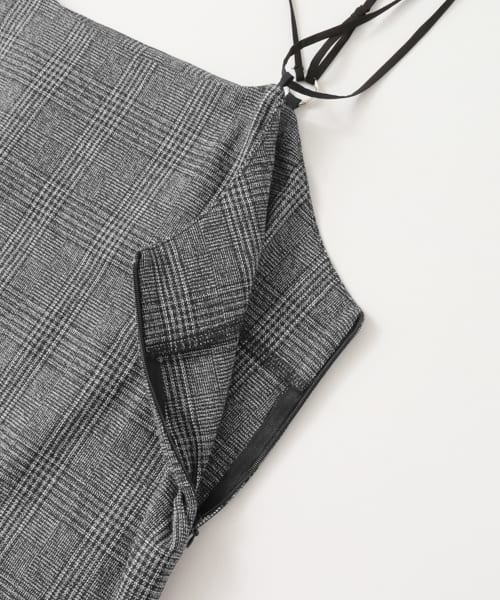 バッククロスハイウエストスカート GRAY CHECK one