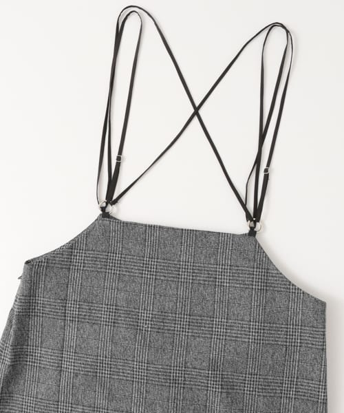 バッククロスハイウエストスカート GRAY CHECK one