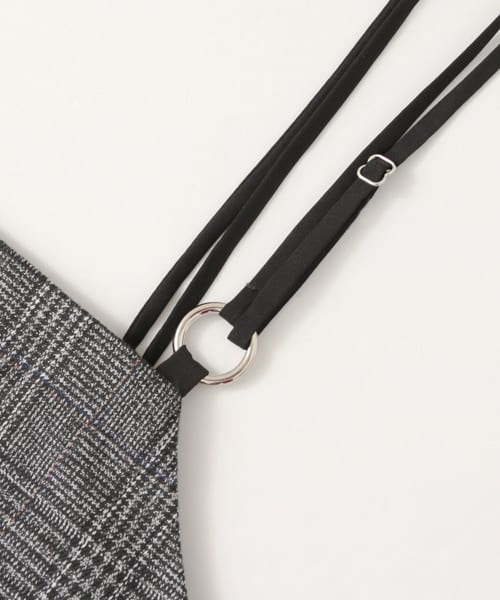 バッククロスハイウエストスカート GRAY CHECK one