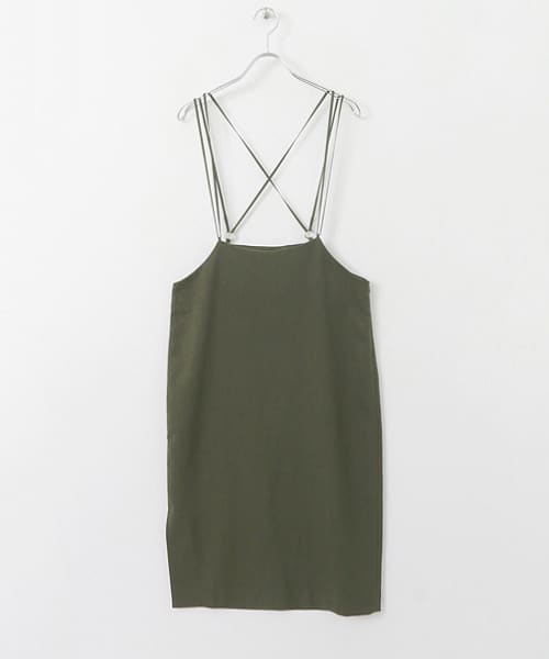バッククロスハイウエストスカート KHAKI one