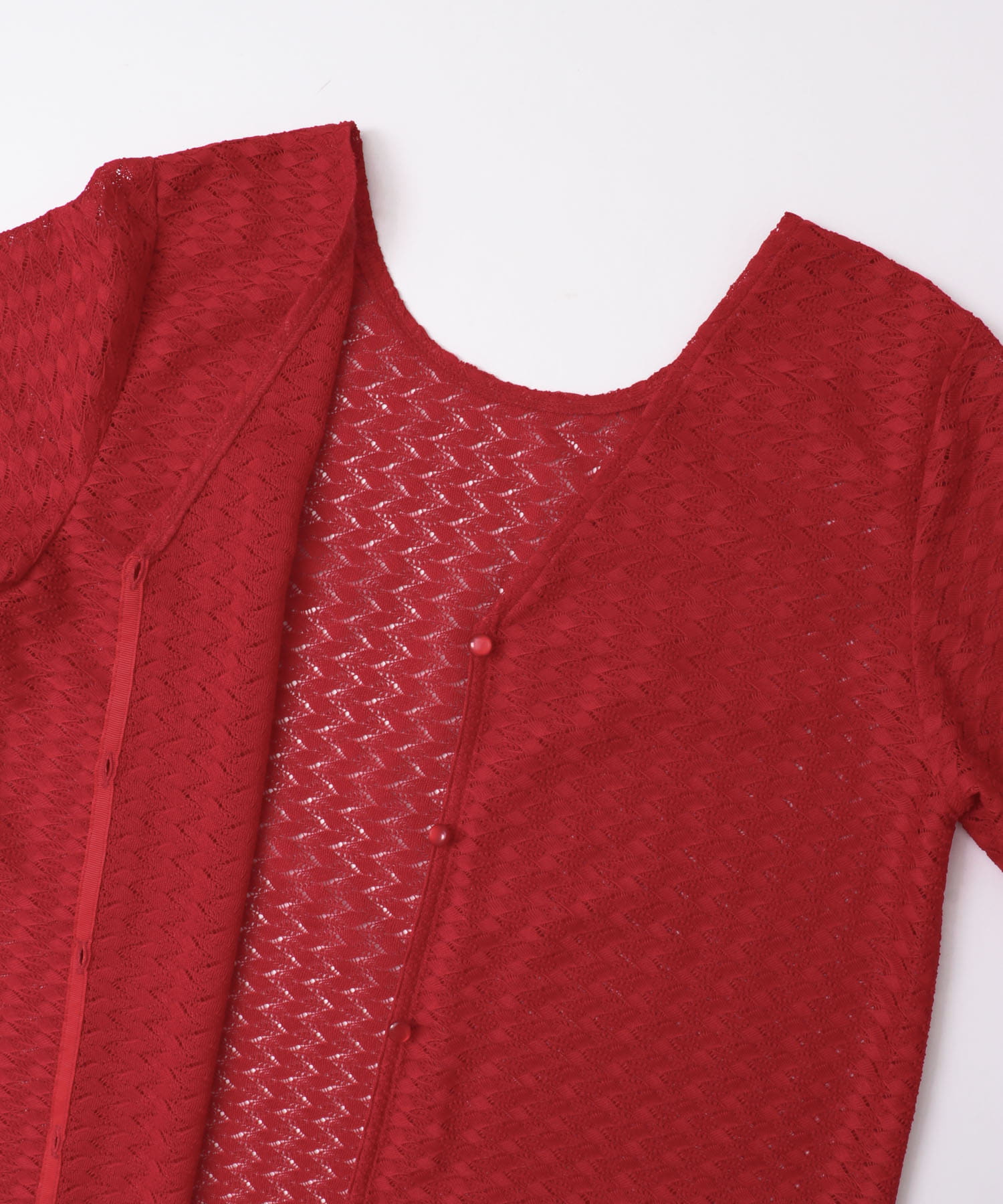 2wayレースカーディガン RED one