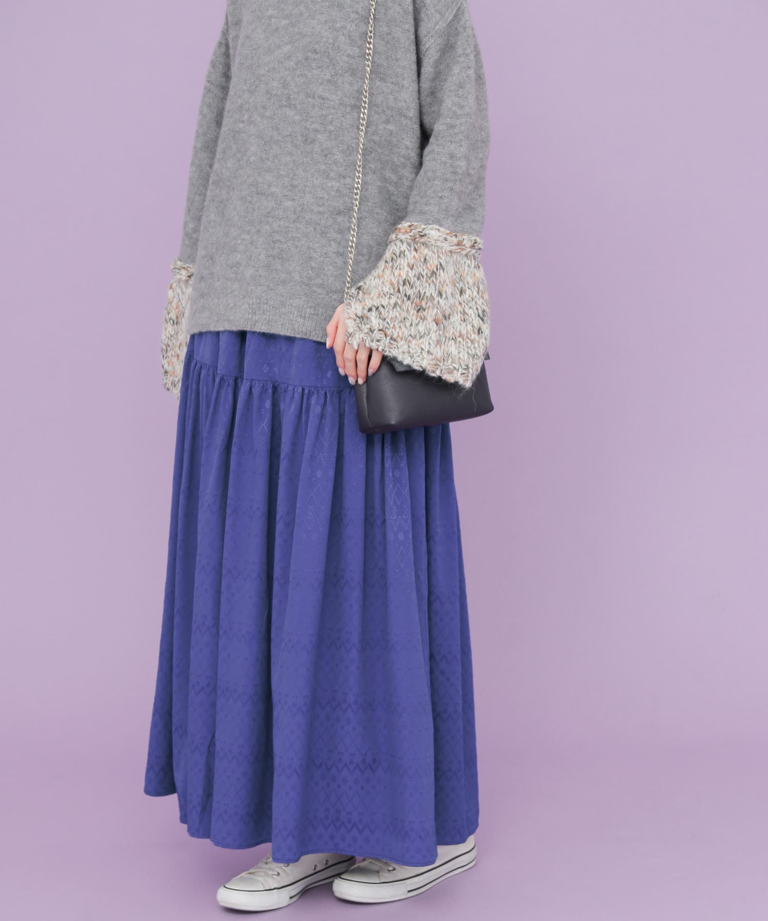 ジャガードマキシスカート∴ PURPLE one