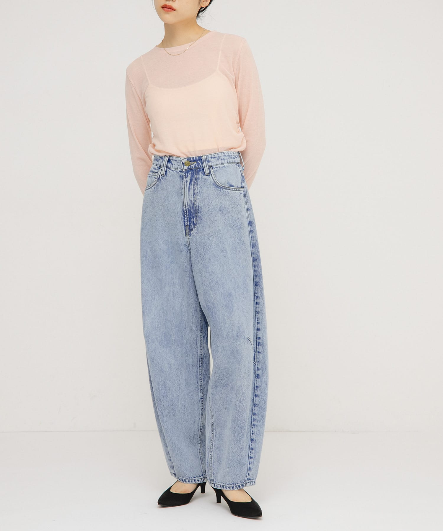 別注Lee×KBF 101 ハイウエストデニム Sサイズ 別注』Lee101×KBF BARREL PANTS(XS DARK USED): ボトム｜URBAN