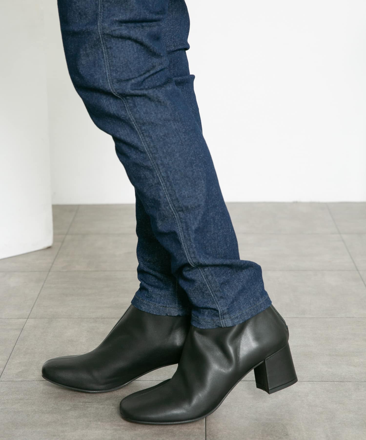MOHI　SETAショートブーツ BLACK 37