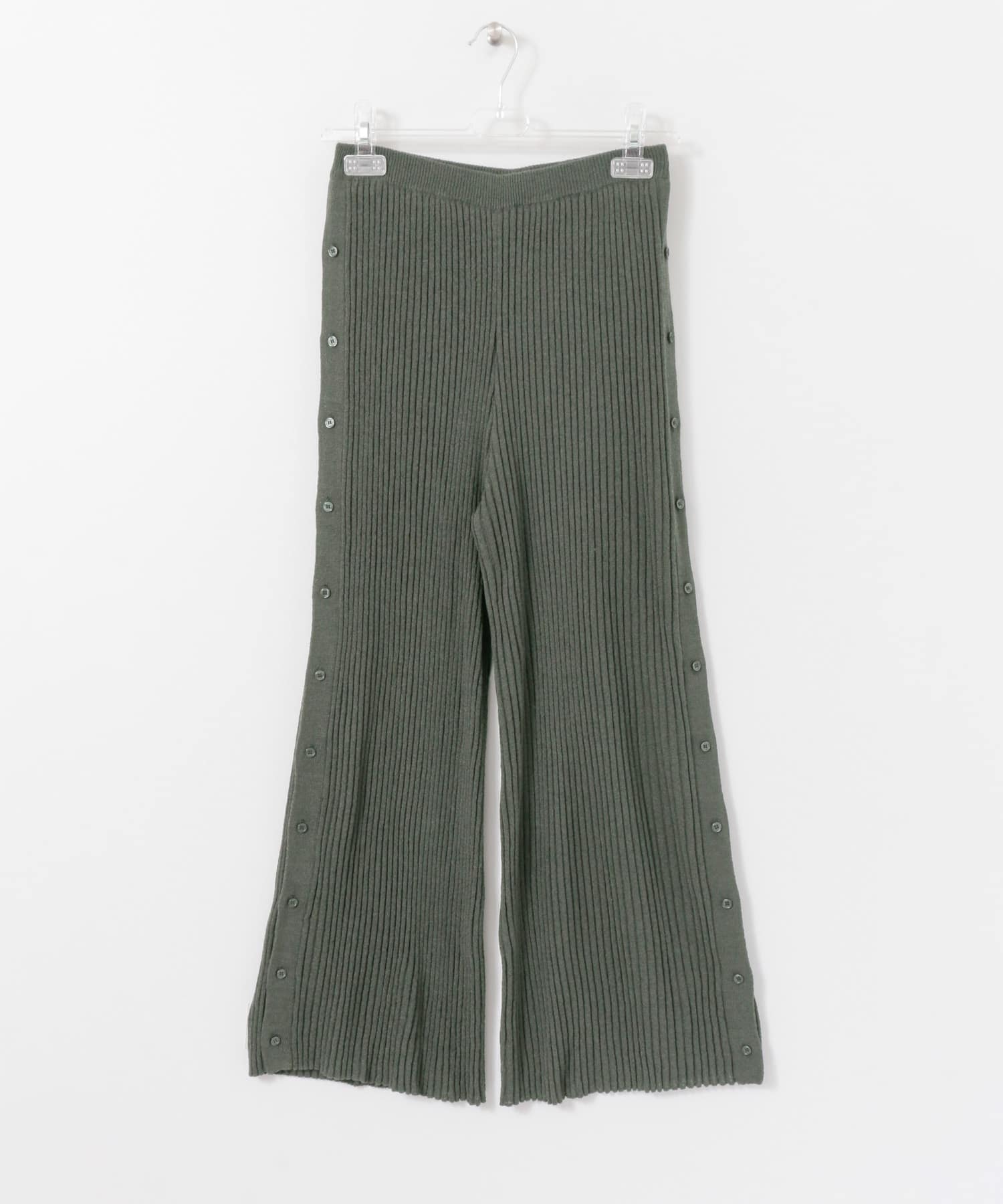 BUTTON SLIT KNIT PANTS シャドウ FREE