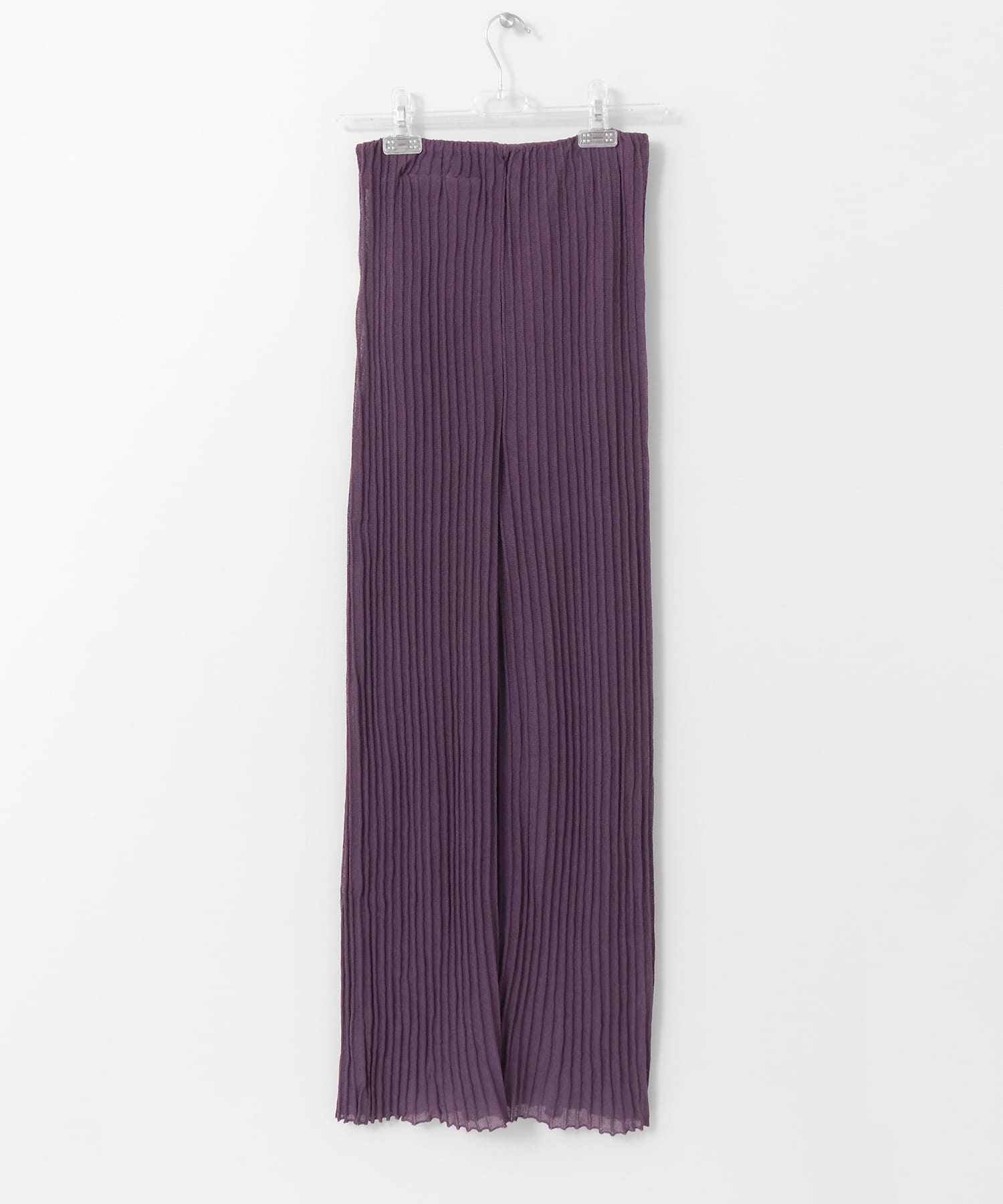 WRAP KNIT RIB PANTS アヤメ FREE