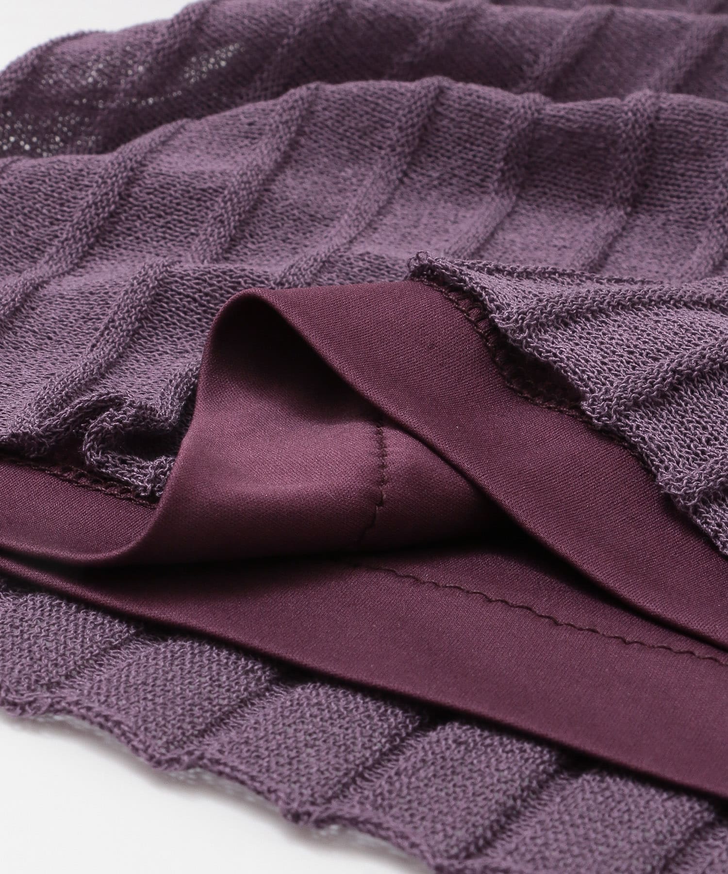 WRAP KNIT RIB PANTS アヤメ FREE