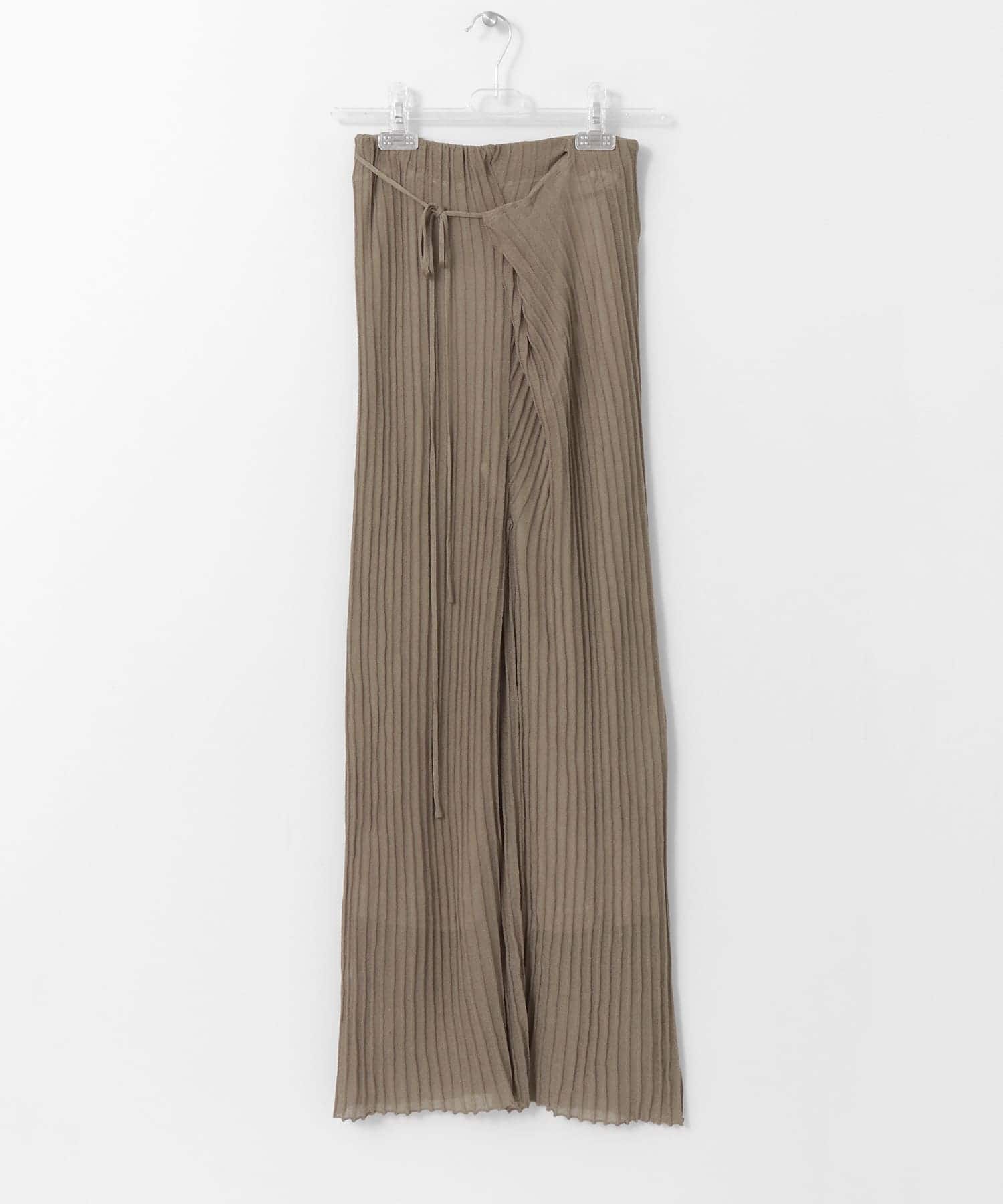 WRAP KNIT RIB PANTS セメント FREE
