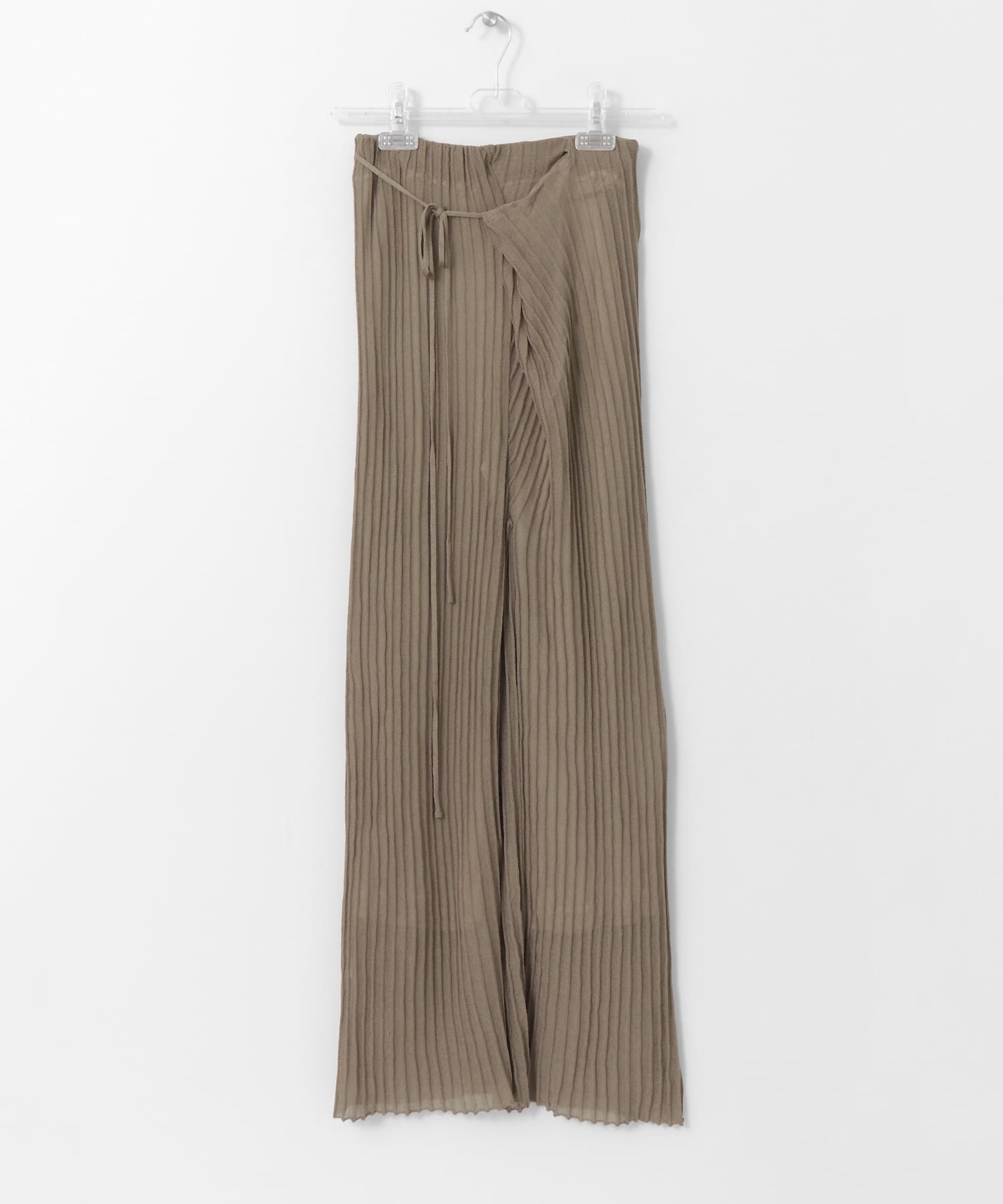 WRAP KNIT RIB PANTS セメント FREE