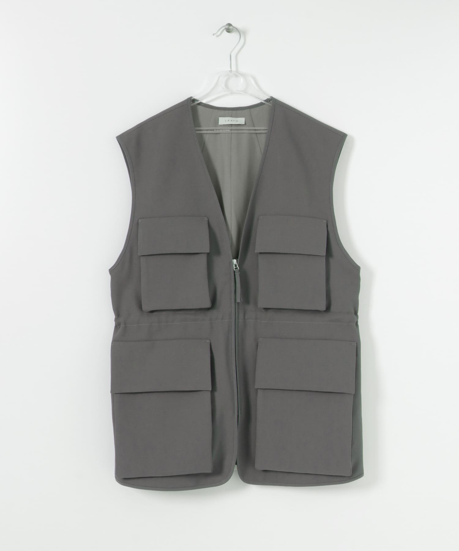 PIPING POCKET VEST アスファルト Free