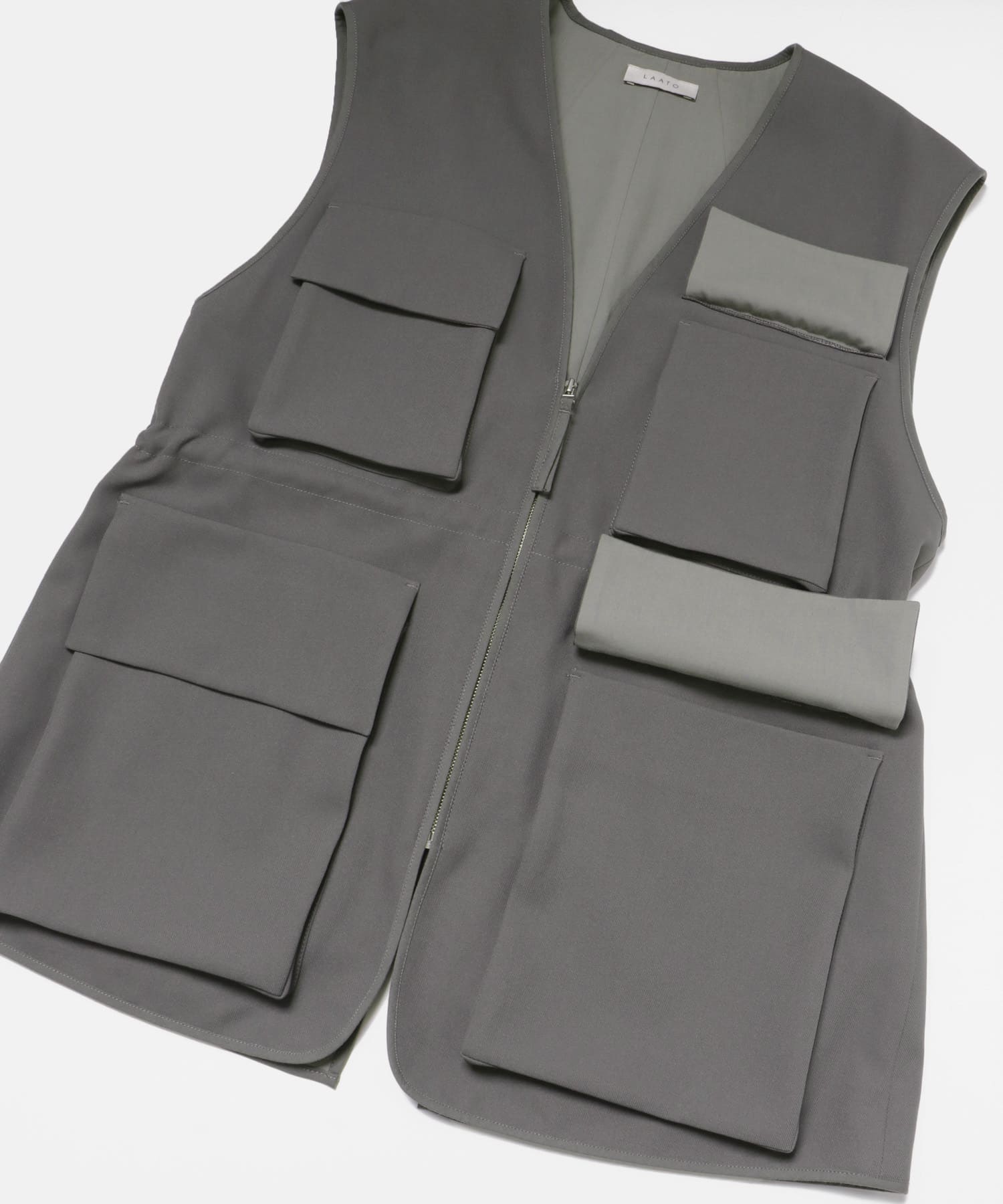 PIPING POCKET VEST アスファルト Free