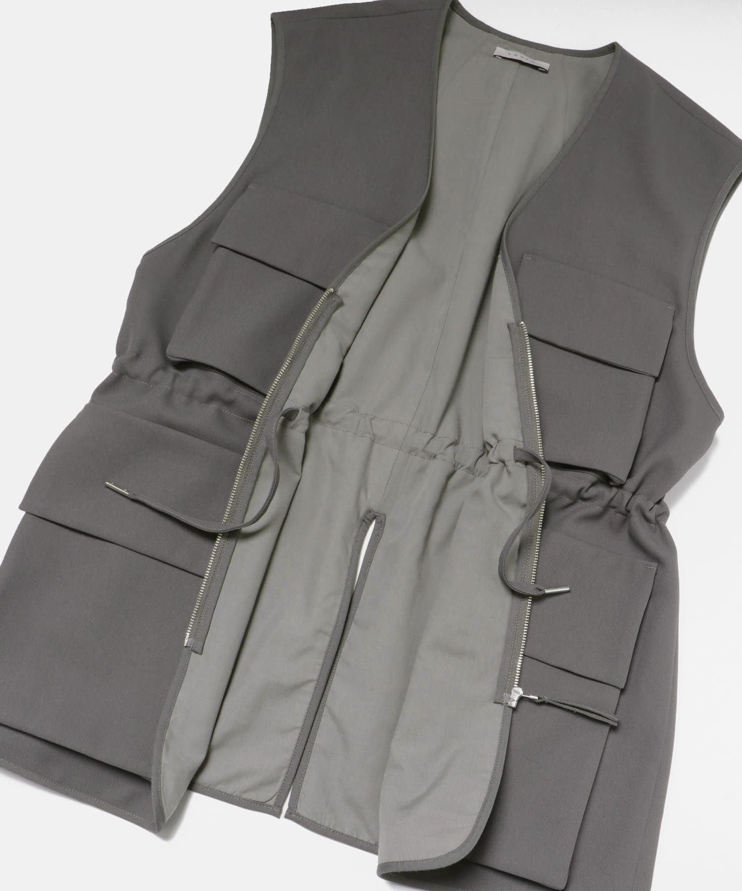 PIPING POCKET VEST アスファルト Free