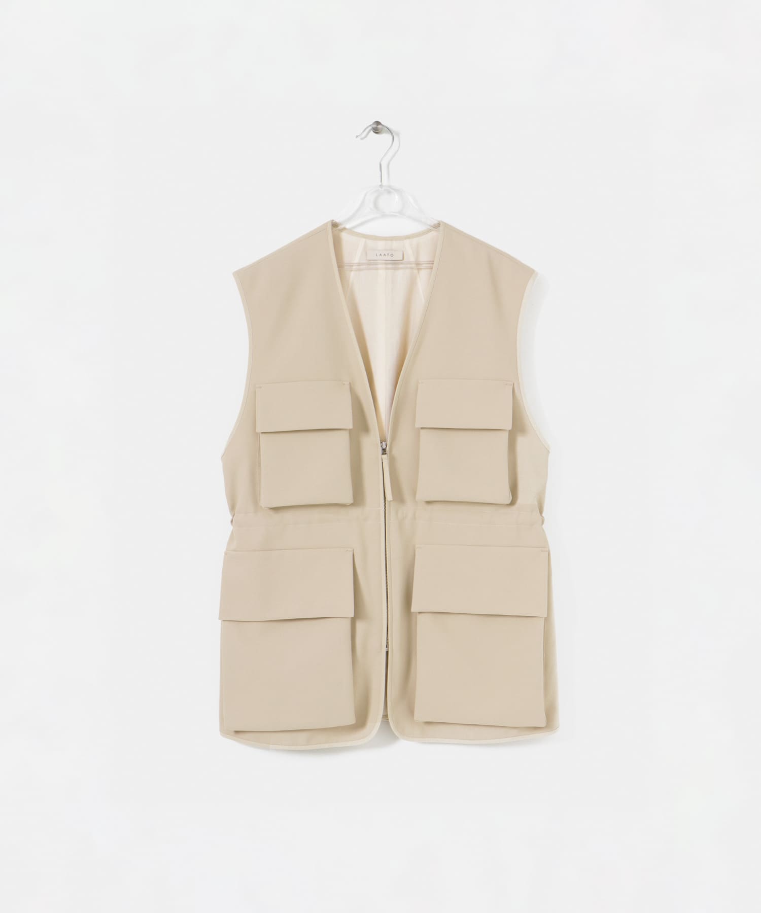 PIPING POCKET VEST クリーム Free