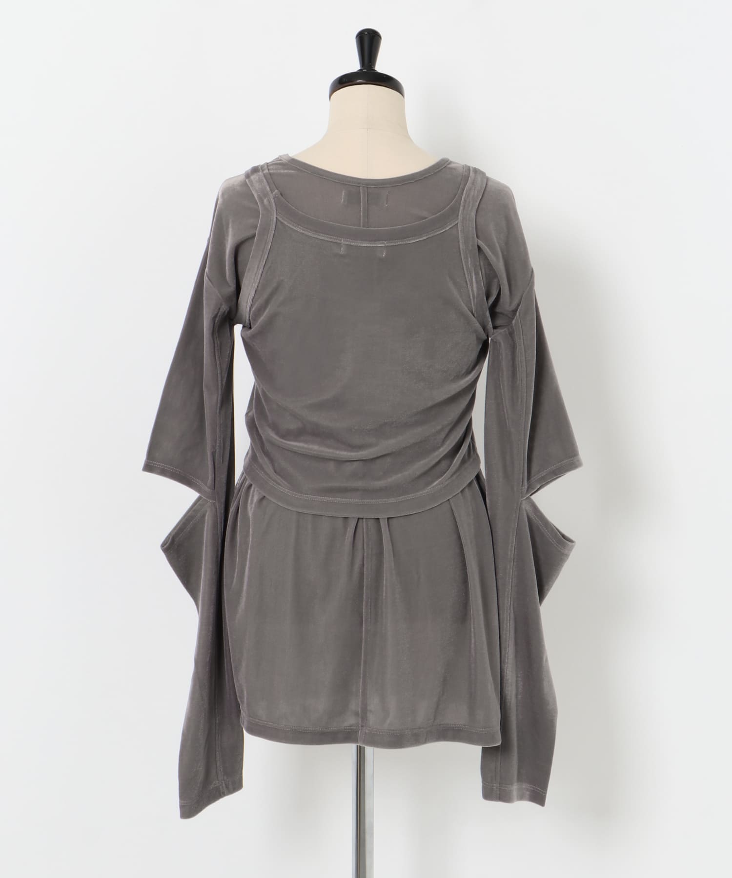 velor layered tee ネズミ Free