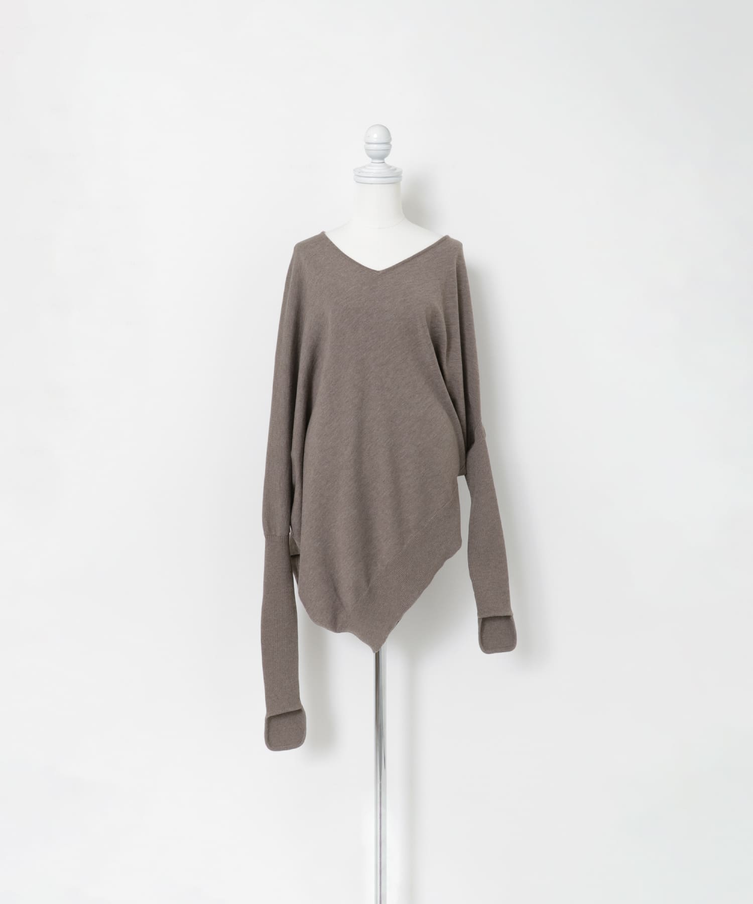 square knit pullover ネズミ Free