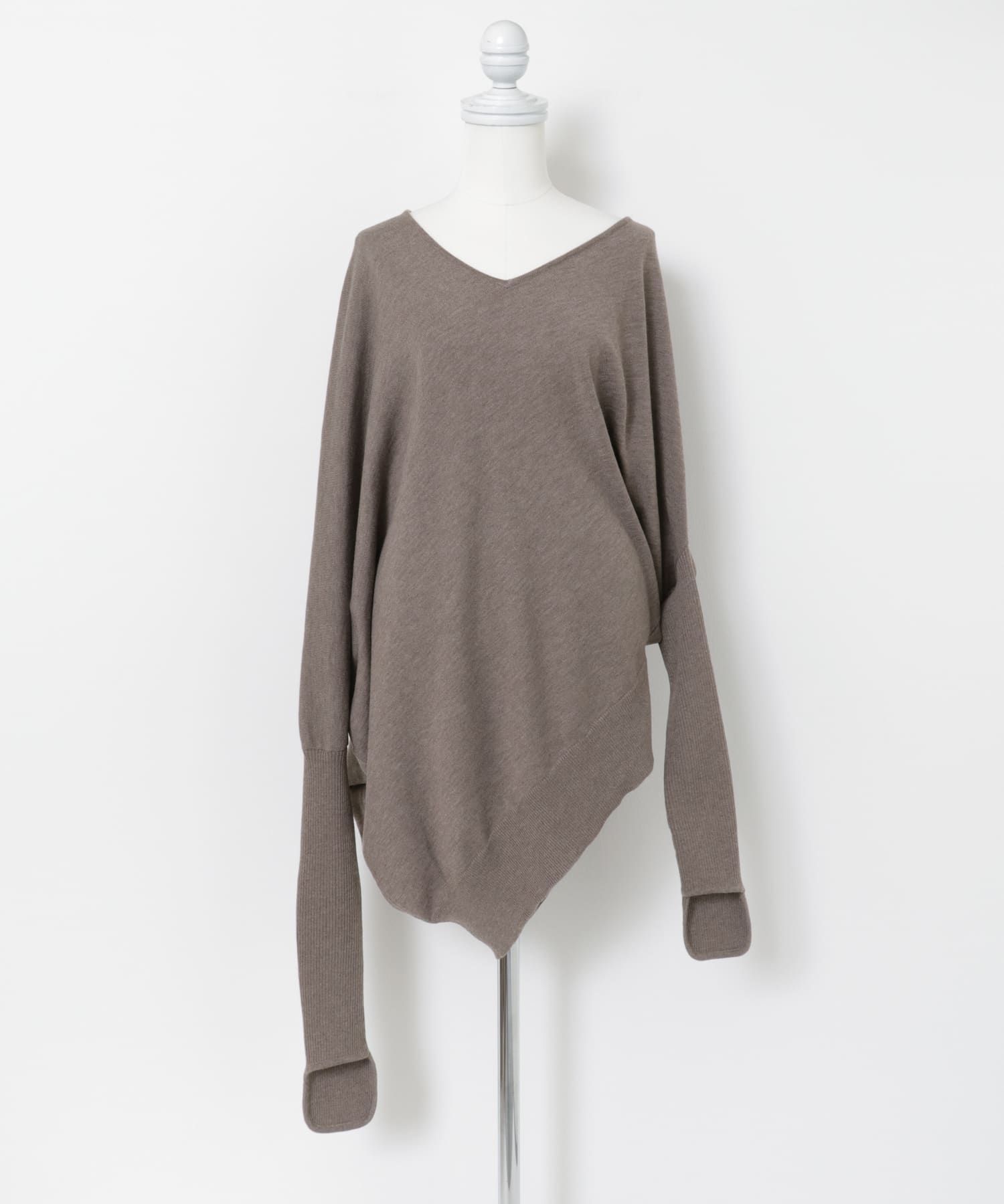 square knit pullover ネズミ Free