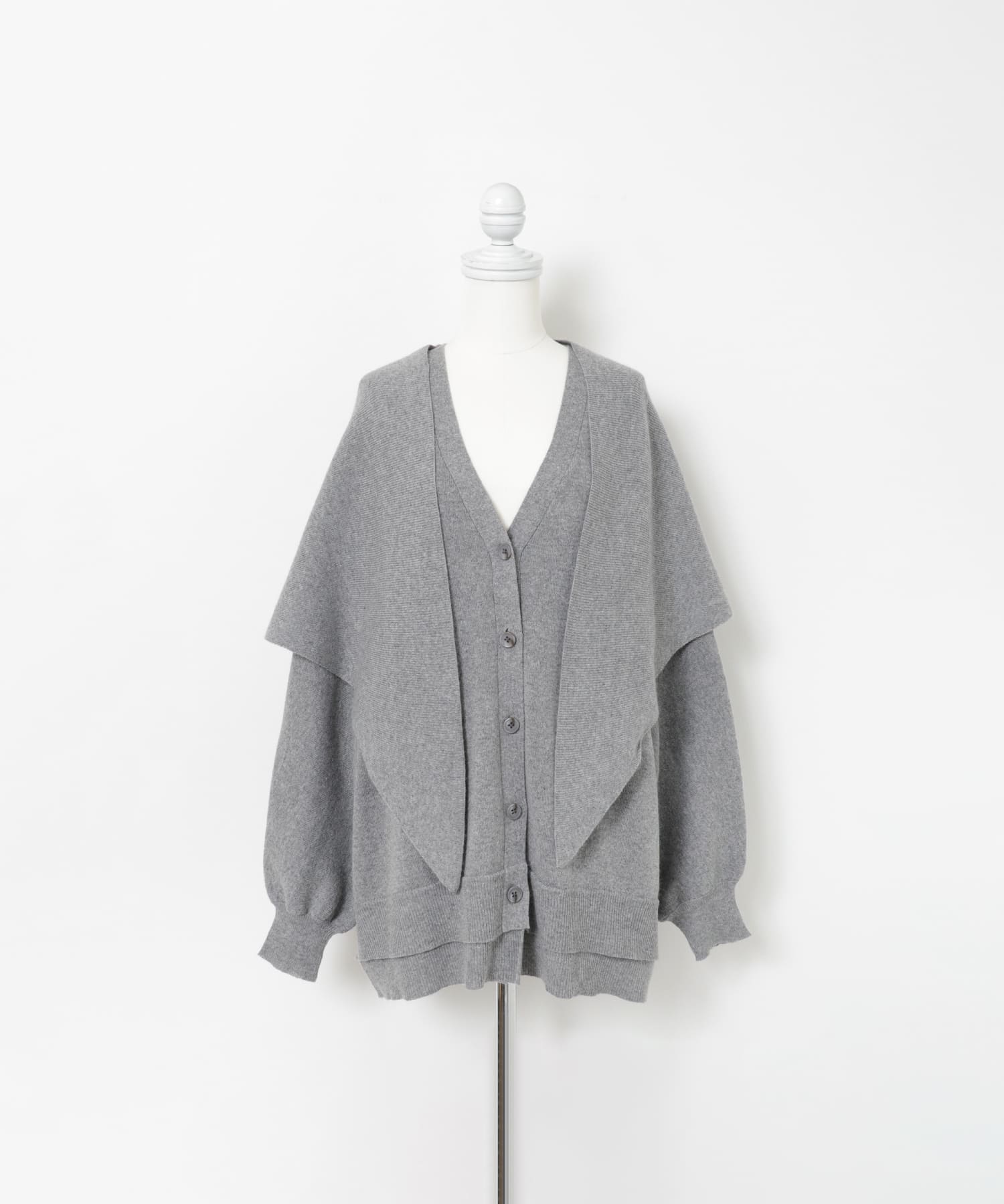 stall knit cardigan ネズミ Free