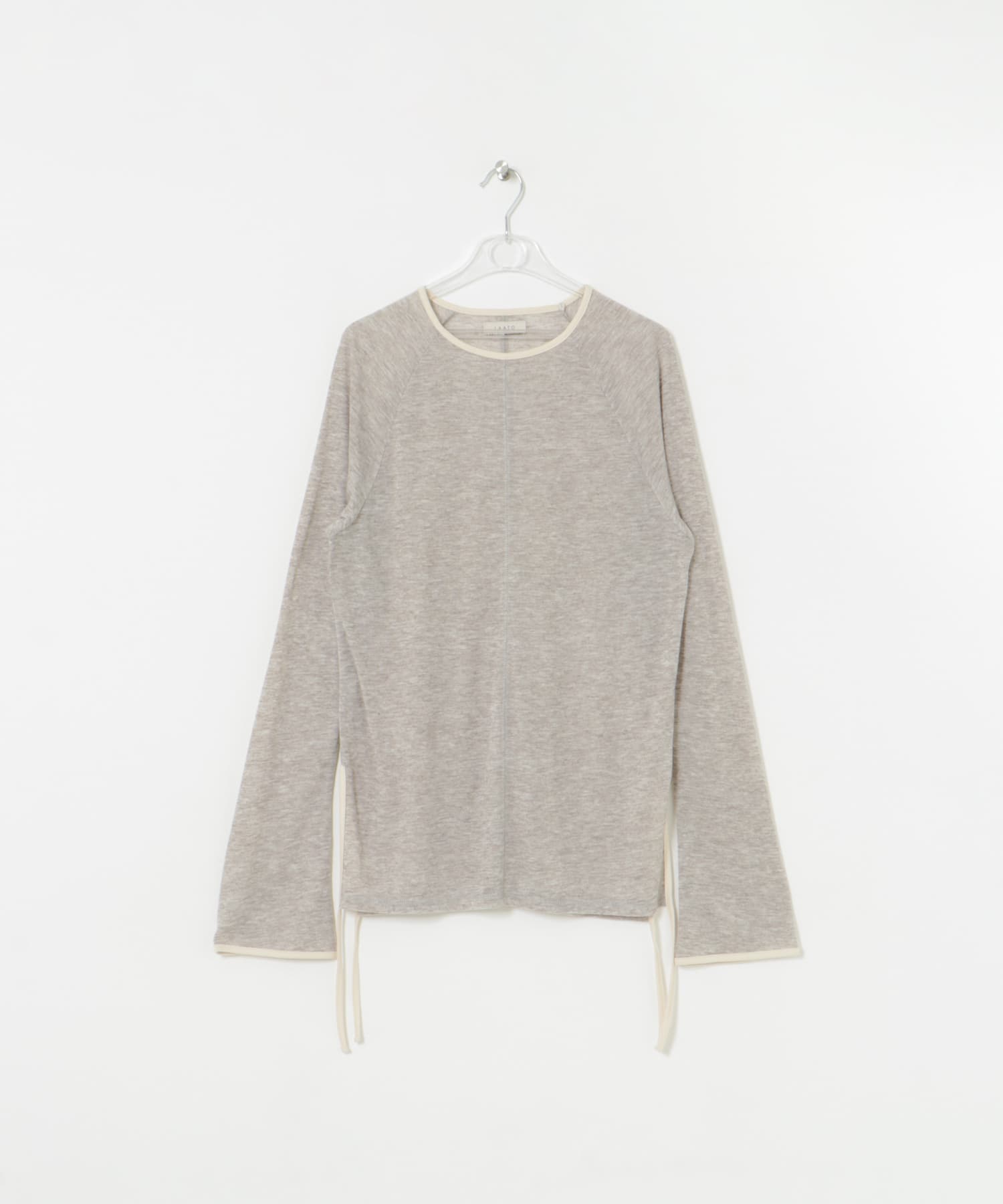 piping sheer tee ネズミ FREE