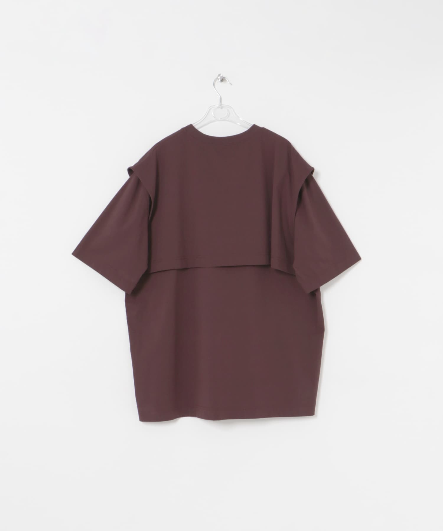 layered big tee マロン FREE