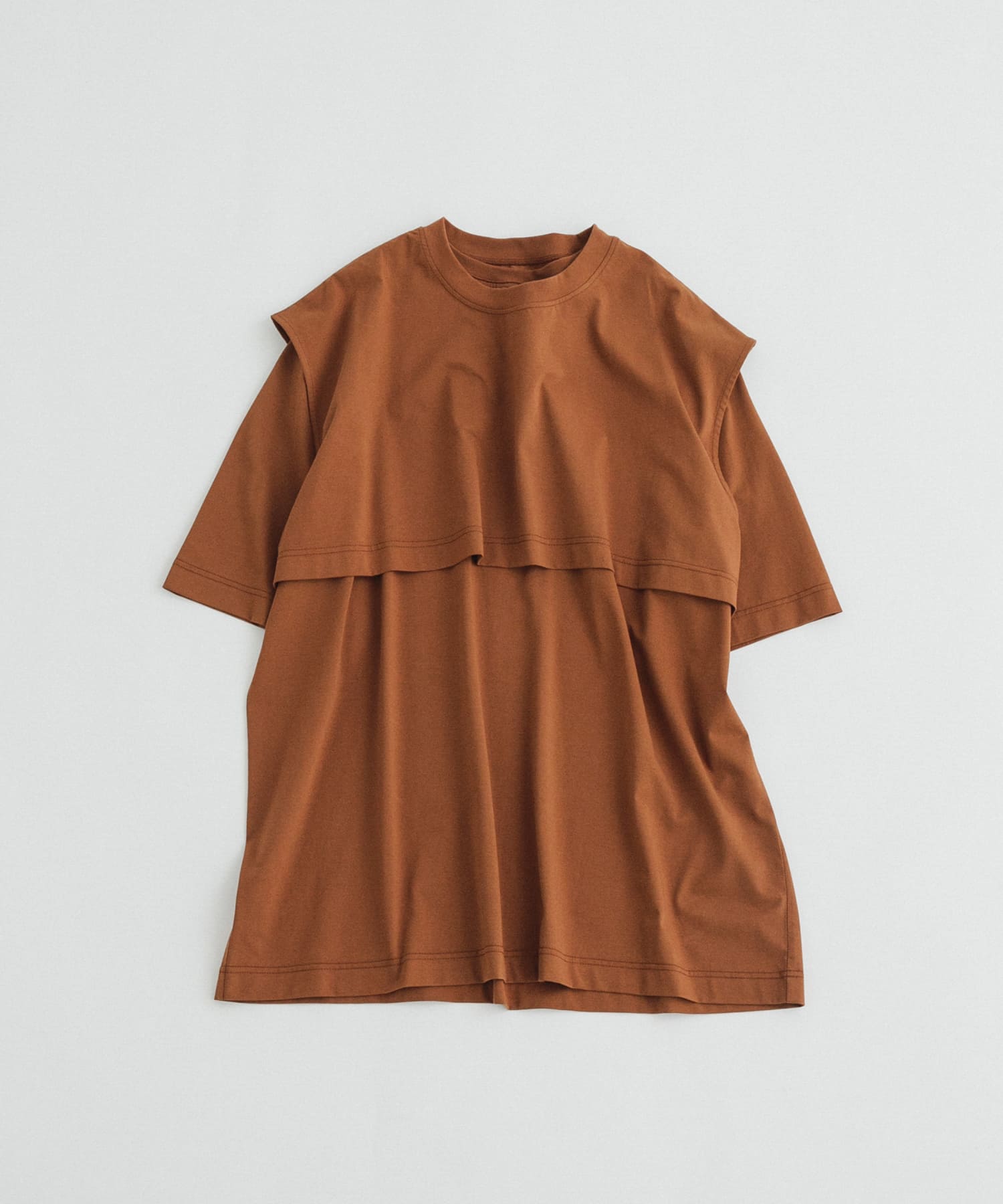 layered big tee キャラメル FREE