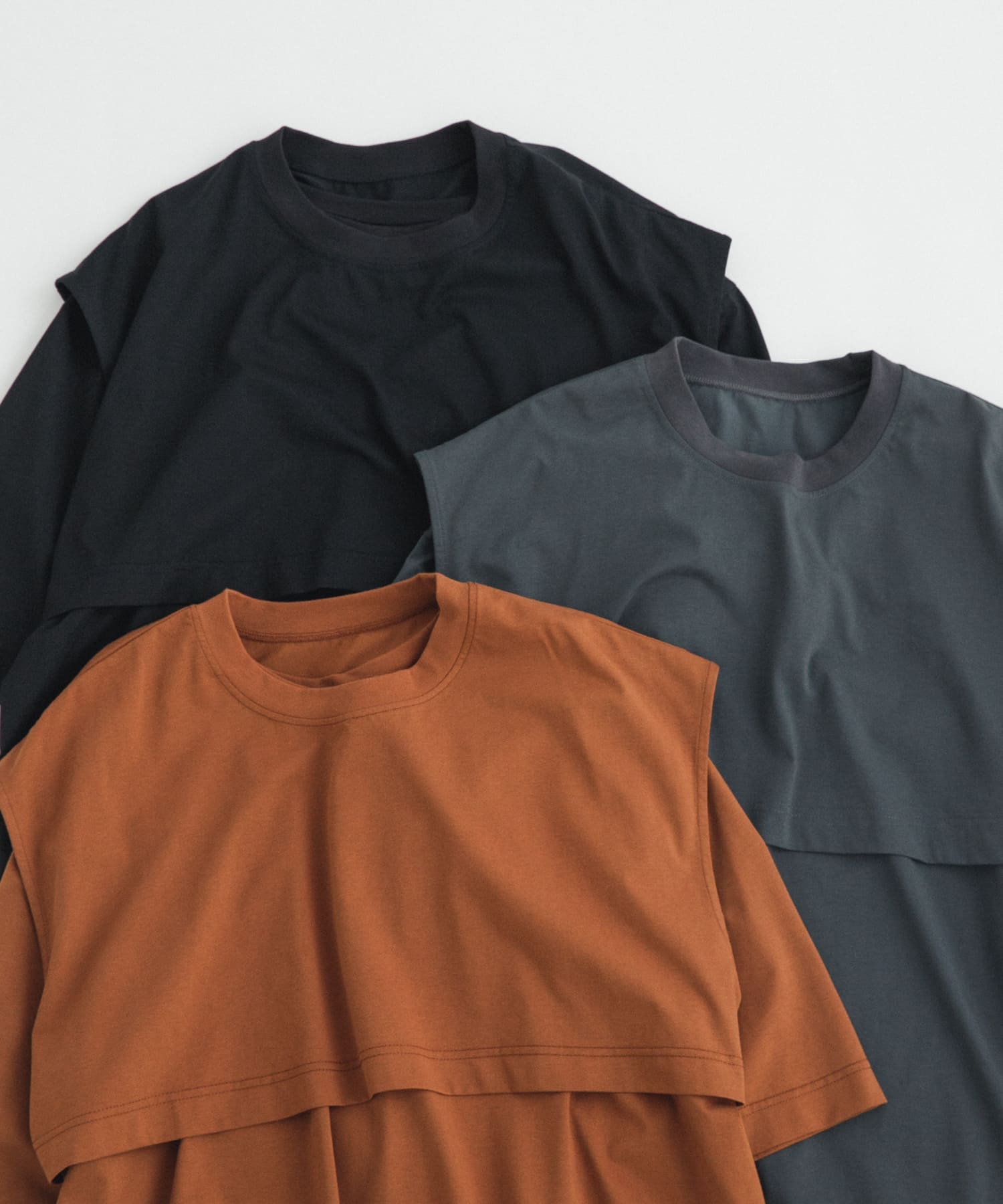layered big tee キャラメル FREE