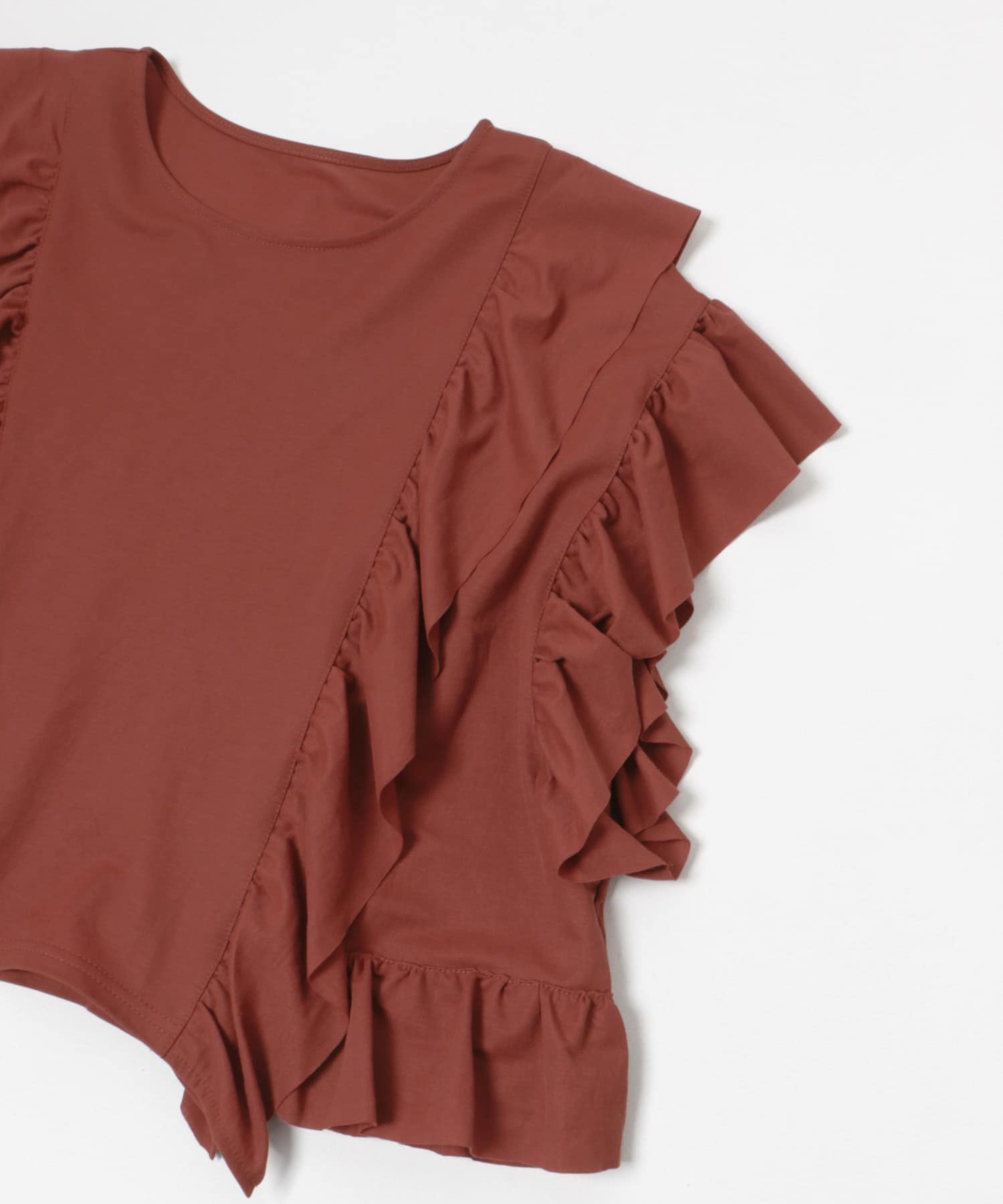 frill frill tee マロン FREE