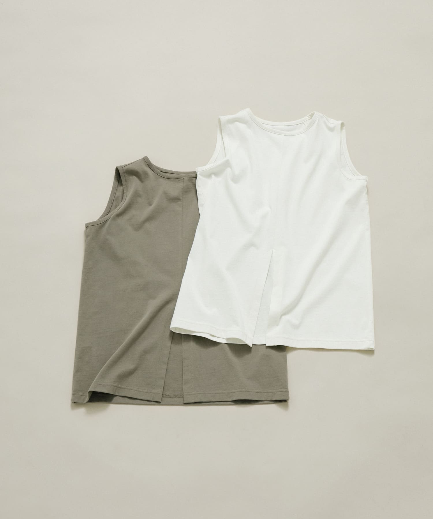 slit no sleeve tee パール FREE
